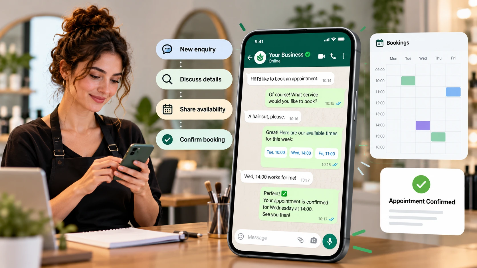 Mengatur Booking melalui WhatsApp Business